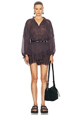 Isabel Marant Etoile Gisele Skirt in Dark Plum, view 5, click to view large image.