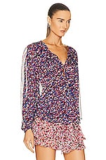 Isabel Marant Etoile Daytonea Blouse in Pink & Blue, view 3, click to view large image.