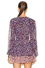 Isabel Marant Etoile Daytonea Blouse in Pink & Blue, view 4, click to view large image.