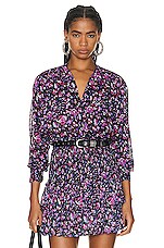 Isabel Marant Etoile Mexika Blouse in Midnight & Pink, view 1, click to view large image.