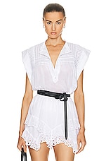 Isabel Marant Etoile Leaza Blouse in White, view 1, click to view large image.