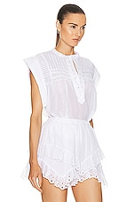 Isabel Marant Etoile Leaza Blouse in White, view 2, click to view large image.