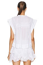 Isabel Marant Etoile Leaza Blouse in White, view 3, click to view large image.