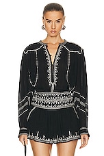 Isabel Marant Etoile Pelson Blouse in Black, view 1, click to view large image.