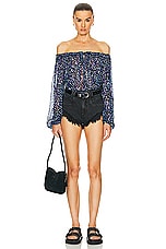 Isabel Marant Etoile Vutti Top in Midnight, view 5, click to view large image.