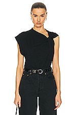 Isabel Marant Etoile Naydali Top in Black, view 1, click to view large image.