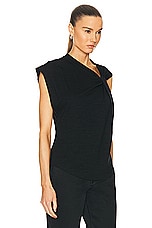 Isabel Marant Etoile Naydali Top in Black, view 2, click to view large image.