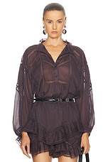 Isabel Marant Etoile Gelma Top in Dark Plum, view 1, click to view large image.