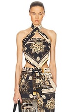 Isabel Marant Etoile Feyza Top in Black & Ochre | FWRD