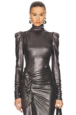 Isabel Marant Etoile Baiola Top in Metallic Black | FWRD