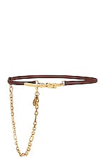 Etro Slim Belt in Brown, view 1, click to view large image.