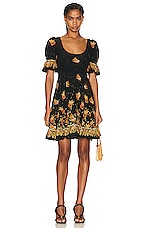 Etro Puff Sleeve Mini Dress in Nero, view 1, click to view large image.
