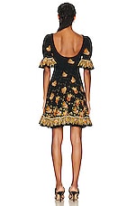 Etro Puff Sleeve Mini Dress in Nero, view 3, click to view large image.