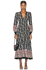 Etro Long Sleeve Maxi Dress in Multi, view 1, click to view large image.