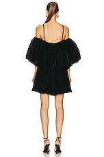 Etro Velvet Off The Shoulder Dress In Black in Black, view 3, click to view large image.