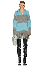 Etro Stripe Polo Sweater Dress in Azzurro, view 1, click to view large image.