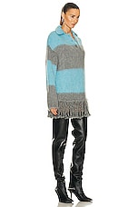 Etro Stripe Polo Sweater Dress in Azzurro, view 2, click to view large image.