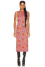 Etro Long Dress in Pink & Orange, view 1, click to view large image.