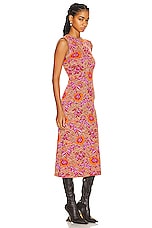 Etro Long Dress in Pink & Orange, view 2, click to view large image.