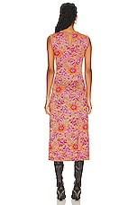 Etro Long Dress in Pink & Orange, view 3, click to view large image.