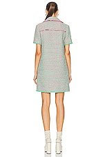 Etro Collared Shirt Dress in Green & Pink, view 3, click to view large image.