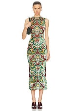 Etro Sleeveless Midi Dress in Burgundy, view 1, click to view large image.