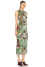 Etro Sleeveless Midi Dress in Burgundy, view 2, click to view large image.