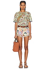 Etro Printed Short in Multi, view 4, click to view large image.