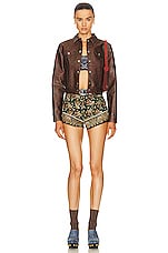 Etro Printed Short in Nero, view 4, click to view large image.