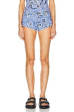 Etro Printed Short in Blue, view 1, click to view large image.