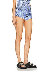 Etro Printed Short in Blue, view 2, click to view large image.