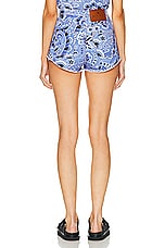 Etro Printed Short in Blue, view 3, click to view large image.
