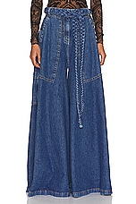 Etro Belted Wide Leg in Blue, view 1, click to view large image.