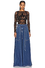 Etro Belted Wide Leg in Blue, view 4, click to view large image.