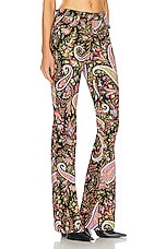 Etro Printed Flare Leg in Black Multi, view 2, click to view large image.