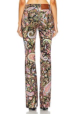 Etro Printed Flare Leg in Black Multi, view 3, click to view large image.