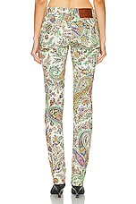 Etro Printed Straight Leg in Ivory & Multi, view 3, click to view large image.