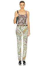 Etro Printed Straight Leg in Ivory & Multi, view 4, click to view large image.