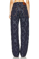 Etro Printed Straight Leg in Indigo, view 3, click to view large image.