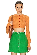 Etro Cropped Cardigan in Orange, view 1, click to view large image.