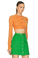 Etro Cropped Cardigan in Orange, view 2, click to view large image.