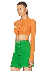 Etro Cropped Cardigan in Orange, view 3, click to view large image.