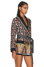 Etro Belted Sweater in Nero, view 3, click to view large image.