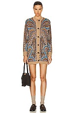 Etro Printed Cardigan in Beige, view 1, click to view large image.