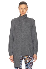 Etro Long Sleeve Sweater Top in Smoke Grey, view 2, click to view large image.