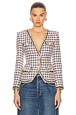 Etro Triple Button Jacket in Brown & Ivory, view 2, click to view large image.