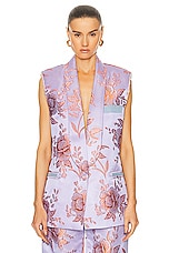 Etro Floral Vest in Purple & Peach, view 1, click to view large image.