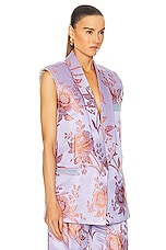 Etro Floral Vest in Purple & Peach, view 2, click to view large image.