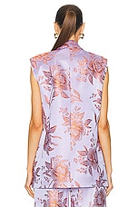 Etro Floral Vest in Purple & Peach, view 3, click to view large image.