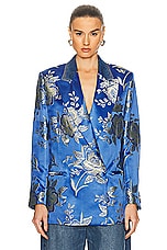 Etro Tailored Jacket in Blue, view 2, click to view large image.